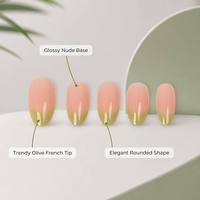 Y69 Offre Spéciale – Kit de 10 Faux Ongles Réutilisables en ABS, Forme Amande, Taille Unique, Vente en Gros, Ongles Artificiels Français Moyens