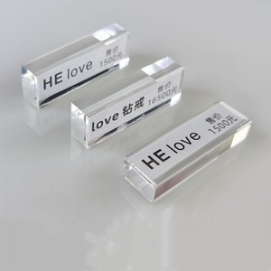 Nhỏ có kích thước trang <span class=keywords><strong>s</strong></span>ức giá tag tinh thể trong suốt giá đăng Acrylic giá tag khối hiển thị - Product Image 1