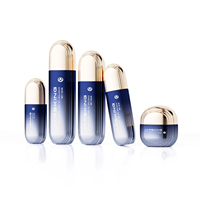 Ensemble de soins de la peau en verre de forme capsule unique, 30 ml, 50 ml, 100 ml, 120 ml, flacon de lotion et pot de crème de couleur macaron, emballage cosmétique