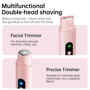 Épilateur rechargeable à double tête XBH pour l'épilation du <span class=keywords><strong>visage</strong></span> et du corps, <span class=keywords><strong>rasoir</strong></span> électrique indolore pour femmes avec lames jumelles - Product Image 4