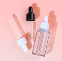 Flacon compte-gouttes en verre personnalisé, bouchons de pipette blancs opaques, huile essentielle, sérum facial, contenants cosmétiques vides