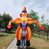 Costume de Clown Gonflable Personnalisé avec Éclairage LED en PVC, Souffleur Intégré, Installation Facile, Multicolore, Marionnette de Défilé pour Adultes
