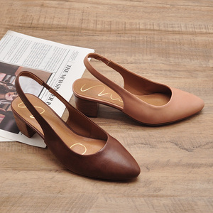 <span class=keywords><strong>Sandali</strong></span> da donna con <span class=keywords><strong>tacco</strong></span> <span class=keywords><strong>basso</strong></span> Slingback alla moda décolleté comode scarpe da ufficio antiscivolo da donna <span class=keywords><strong>sandali</strong></span> con pompa - Product Image 6