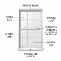 Extrusiones de Aluminio de Primera Calidad para Ventanas de Doble Hoja, Mecanismo de Equilibrio Espiral, Drenaje en el Alféizar Inclinado, Distribución Modular para Viviendas