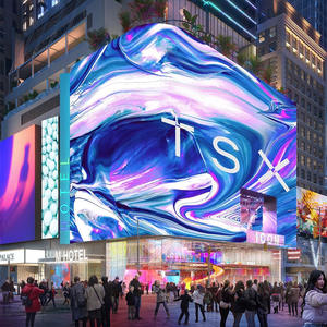 Alta revisión 3D impermeable al aire libre calle poste Led publicidad pantalla Naked Eye P5 P6 Led pantalla pared en esquina - Product Image 2