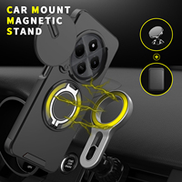 Étui de protection anti-empreintes digitales, anti-chute, en TPU+PC avec support magnétique rotatif à 360° pour téléphone Redmi Note 14pro 14 Pro Plus 5g