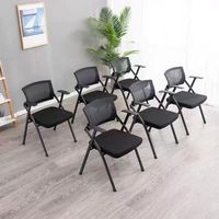 Chaise de bureau moderne pivotante à 360° pour étudiant, avec tablette en plastique, roulettes, pour formation, réunion, conférence, avec tablette d'écriture, pliable, ergonomique, empilable