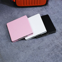 Miroir de poche carré en PU blanc pliable avec logo personnalisé Miroir compact portable pour maquillage