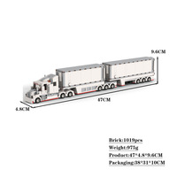Ensemble de blocs de construction de camions écologiques créatifs à assembler sur mesure pour garçons et enfants - Jouet en briques de plastique pour cadeaux de bienvenue MOC