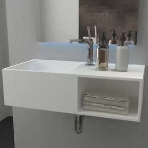 <span class=keywords><strong>Lavabo</strong></span> de <span class=keywords><strong>baño</strong></span> moderno con losa de roca integrada Gabinete de <span class=keywords><strong>baño</strong></span> y <span class=keywords><strong>lavabo</strong></span> - Product Image 2