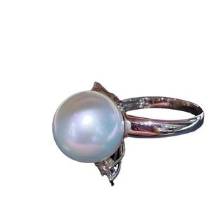 Base para Anillos de Plata S925, Accesorios para Perlas DIY, Base para Joyería de 1970, Redonda, Plana, de 12-14 mm, para Anillos de Moda - Product Image 4