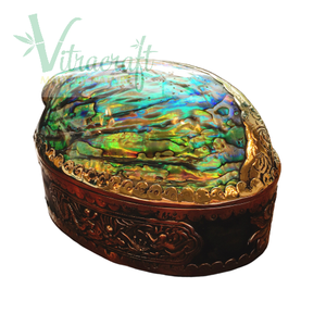 หอยเป๋าฮื้อแม่มุกและเปลือกด้วยเงินฝังหรูหรารุ้งกล่องของขวัญกล่องอุปกรณ์เสริม - Product Image 1