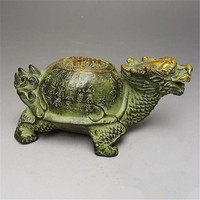 Sculpture de tortue dragon en laiton imitation antique haut de gamme, peinte à la main, figurine de table, art chinois, objet de collection, cadeau pour la vente en gros