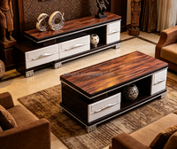 Ensemble meuble TV et table basse, style minimaliste de luxe léger, en MDF et verre trempé, pour salon, mobilier de maison