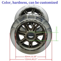 Roues de patin à roues alignées personnalisées de 125mm x 120mm 70mm pour enfants Roue à rouleaux Flash pour accessoires de scooter électrique pour enfants en plein air