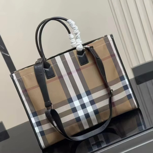 Sac fourre-tout en toile de coton haut de gamme pour femmes 2025 avec fermeture éclair, nouveau sac de shopping original de haute qualité, style Burberry - Product Image 5