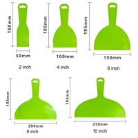 Lot de 5 Spatules en Plastique Flexibles pour Enduit, Grattoir de Peinture, Outils Muraux DIY pour le Placage de Cloisons Sèches, 2/4/6/8/10 Pouces