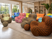 Fauteuil de relaxation personnalisé « Embrace Mother's » sans structure avec ottoman, canapé d'appoint en mousse surdimensionné, compressé sous vide pour salon