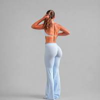 Ensemble 5 pièces extensible pour femme : hauts courts, shorts, soutien-gorge, t-shirts décontractés et pantalon évasé pour l'été