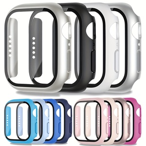 Lot de <span class=keywords><strong>4</strong></span> coques avec protection d'écran en verre trempé intégrée, compatibles avec <span class=keywords><strong>Apple</strong></span> <span class=keywords><strong>Watch</strong></span> Series 9, 8, 7 (41 mm, 45 mm), Series 6, SE, 5, <span class=keywords><strong>4</strong></span> (40 mm, 44 mm) - Product Image 1
