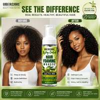 Mousse coiffante OEM ODM pour cheveux, tenue extra forte, rehausseur de boucles, anti-frisottis, à l'huile d'olive