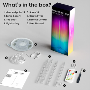 RGB Smart LED Crystal Floor <b>Lamp</b> Modern Warehouse Corner <b>Lamp</b> App <b>Remote</b> <b>Control</b> Color Changing Music CRI75 1.42M Dimmable 50000 - Product Image 2