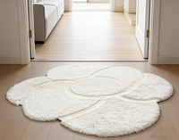 Langflorige Teppiche in Einfarbigem Cremefarben und Hochwertigem Stil Maßgefertigte Teppiche Wohnzimmer Großer Flauschiger Teppich