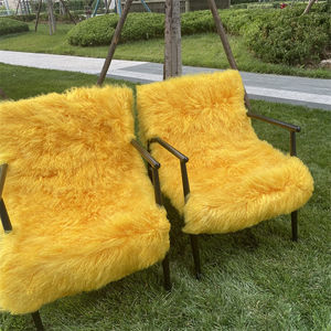 Cojín de Piel de Oveja Sintética Tibetana de Lana Rizada Larga Eco-tan, Piel de Cordero Mongol - Product Image 4