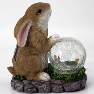 Waterproof Solar Rabbit Graceling Sculpture Mothers Day Favors Garden Ornaments Powered Bunny Light For Outdoor Garden Lights