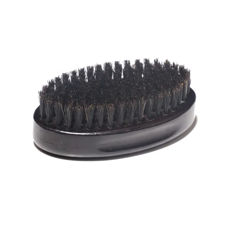Custom Logo Walnut Wooden Black Boar Hair Bristle Beard Brush For Men shaving Brush
