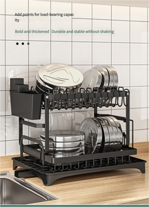 Escurridor De Platos Sobre Fregadero Escurridor De Platos De Cocina Metal Black Dish <strong>Drainer</strong> for Kitchen <strong>Sink</strong> - Product Image 6