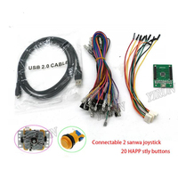 Manette de jeu d'arcade USB Xinmotek XM08 pour un joueur, bouton de commande, zéro délai, compatible PS3 PC Raspberry Pi, câble pour pousse-pièces