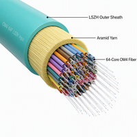 Cable Troncal de Fibra Óptica Multimodo OM4 de 64 Núcleos para Interiores HEADWAY, LSZH GB 31247 B1(d0t0a1), Retardante de Llama, Modelo FCS-DSB1-4M064-AQ