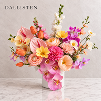 Fleurs artificielles en soie Dallisten, arrangements floraux colorés pour mariage avec vase pour la décoration de centre de table de mariage