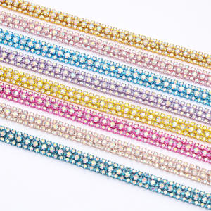 เสื้อผ้าพลอยเทียมทรงหลวมแก้วคริสตัลพื้นเรียบ<span class=keywords><strong>3</strong></span>แถวเป็นมิตรต่อสิ่งแวดล้อม - Product Image 3