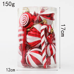 Nuevo Estilo de Caja de Regalo con Forma de Bastón de Caramelo Navideño, Juego de Cuatro Piezas, Adornos Colgantes para Árbol de Navidad, Accesorios Decorativos - Product Image 3