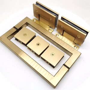 Luxury Shower Room Polished Brass Glass Door <strong>Hinges</strong> <strong>Handle</strong> <strong>and</strong> Clip Accessories - Product Image 2