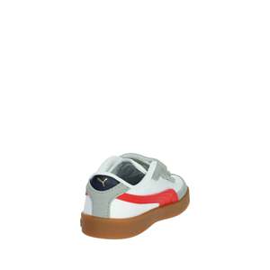 Sneakers Puma per Bambini Bianche e Rosse con Chiusura in Velcro Scarpe di Tela alla Moda - Product Image 3