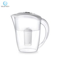 Carafe filtrante manuelle en plastique Bluetech 3,5 L – Protection contre les bactéries, le chlore et les métaux lourds – Indicateur pour eau alcaline