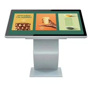 55 pouces centre commercial intérieur LCD publicité écran tactile kiosque support horizontal tout-en-un info kiosque de signalisation numérique