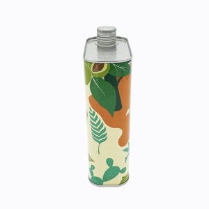 Latas de hojalata personalizadas con logotipo, vacías, de 0.9L, cuadradas/triangulares, para aceite de oliva, con tapa de rosca metálica. - Product Image 3