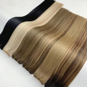 <span class=keywords><strong>Extension</strong></span> per <span class=keywords><strong>capelli</strong></span> umani con trama a macchina di alta qualità a doppio disegnato biondo Ombre evidenziano la vera cuticola russa <span class=keywords><strong>capelli</strong></span> crudi vergini intatti - Product Image 3