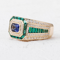 Bague de luxe personnalisée pour homme, style hip-hop, sertie de diamants en moissanite VVS, en argent 925