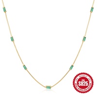 Collier ras du cou Glowluxe Colliers à chaîne carrée en zircon argent sterling 925 de haute qualité