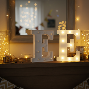 Bianco LED lettera E segno decorativo tendone per la casa E la festa di illuminazione arredamento - Product Image 3