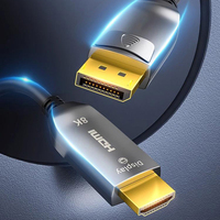 Câble DisplayPort vers HDMI à fibre optique unidirectionnelle 8K 60Hz avec coque en alliage de zinc et ActiveOptical DP DisplayPort 2.0 vers HDMI 2.1