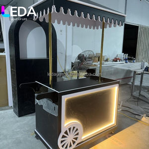 Carrito de Aperitivos y Postres LEDA, Carrito de Decoración para Bodas, Carrito de Flores para Centro Comercial, Carrito de Dulces para Fiestas de Acrílico y PVC con Luz - Product Image 2