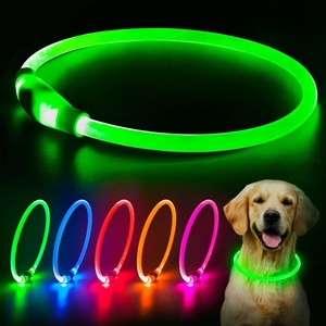 Colliers LED pour chiens, accessoires pour animaux de compagnie, rechargeables par USB, avec design lumineux, collier clignotant réglable, LED pour chiens - Product Image 1
