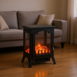 Chimenea Eléctrica de 23 Pulgadas, 750W/1500W, Calefacción Eficiente para el Hogar, Metálica, Independiente, con Efecto de Llama Realista - Product Image 2