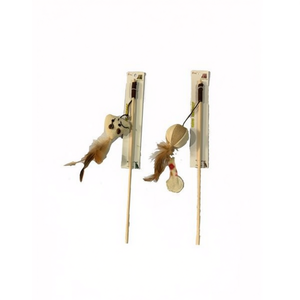 MNJ Cat Toy Round Feather Stick 12Pcs For Playtime Fun - Product Image 1